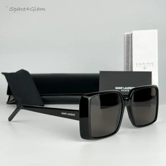 Saint Laurent Women Sunglasses Black Oversized Square SL451  display picture 2